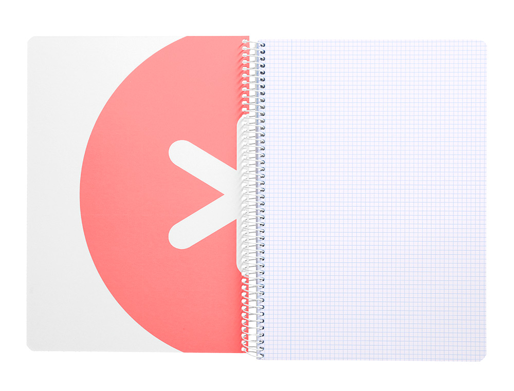 CUADERNO ESPIRAL ANTARTIK A4 MICRO TAPA DURA 80 H 100 GR CUADRO 5MM SIN BANDAS 4 TALADROS COLOR CORAL