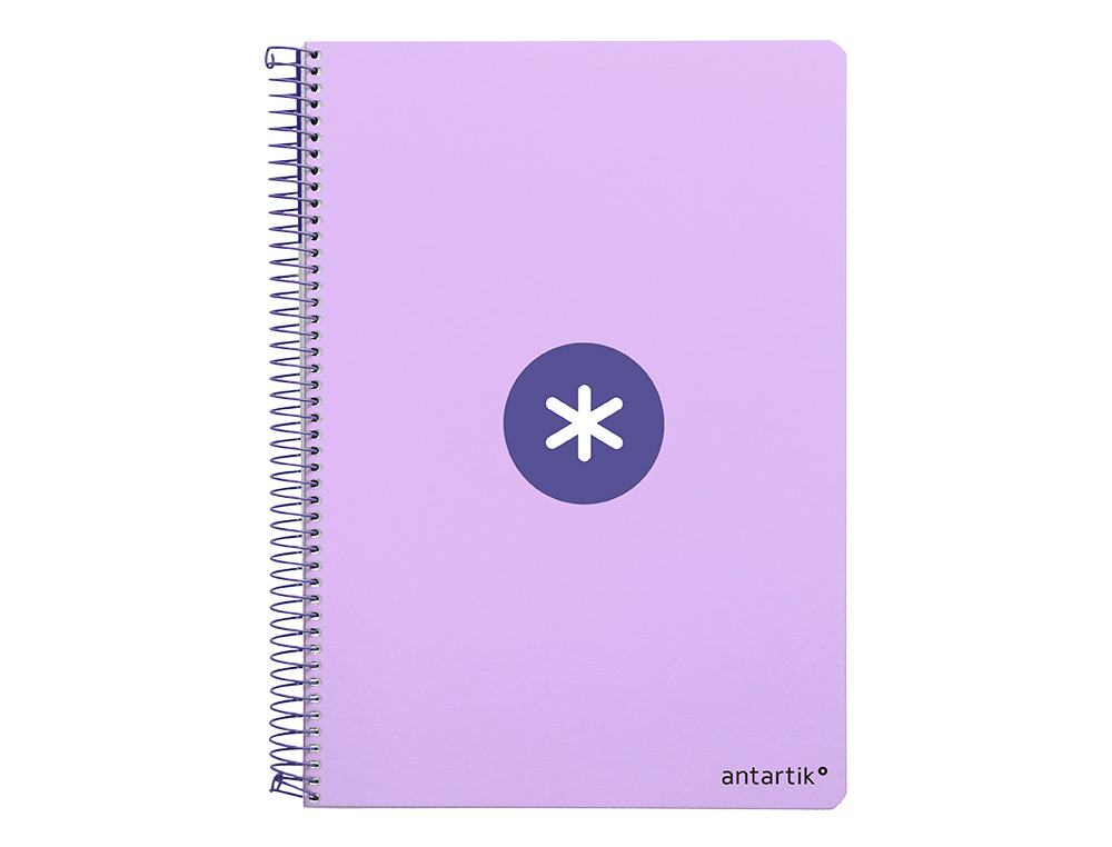 Cuaderno espiral liderpapel a4 micro antartik tapa dura 80h 100 gr cuadro 5 mm sin bandas 4 taladros color lavanda