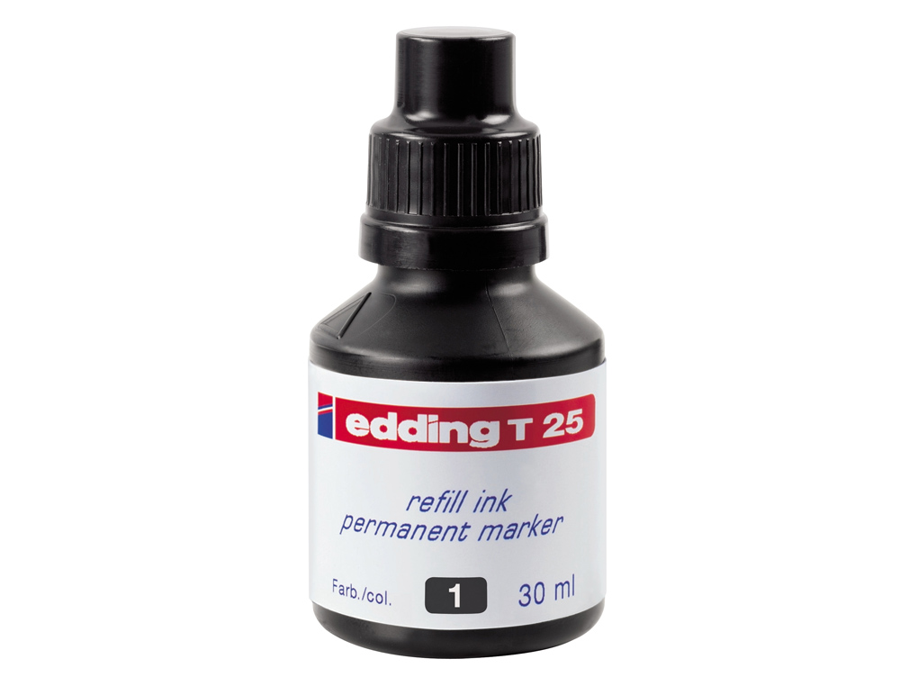 Tinta rotulador edding t-25 negro bote 30 ml