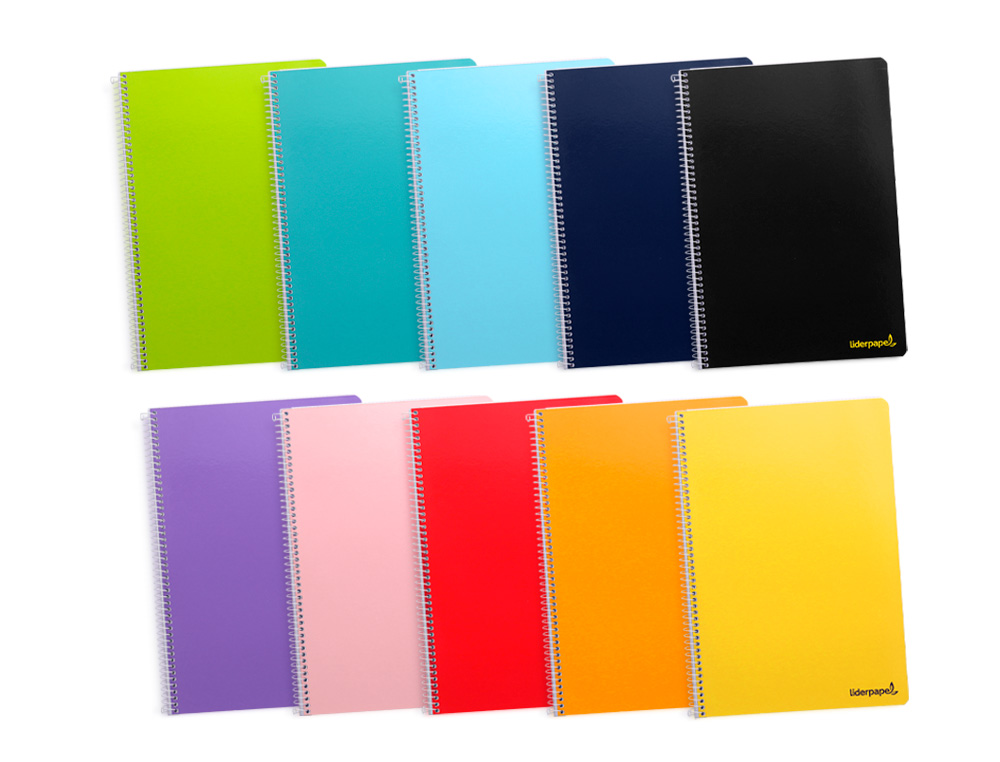 Cuaderno espiral liderpapel folio smart tapa blanda 80h 60gr horizontal 8mm con margen colores surtidos