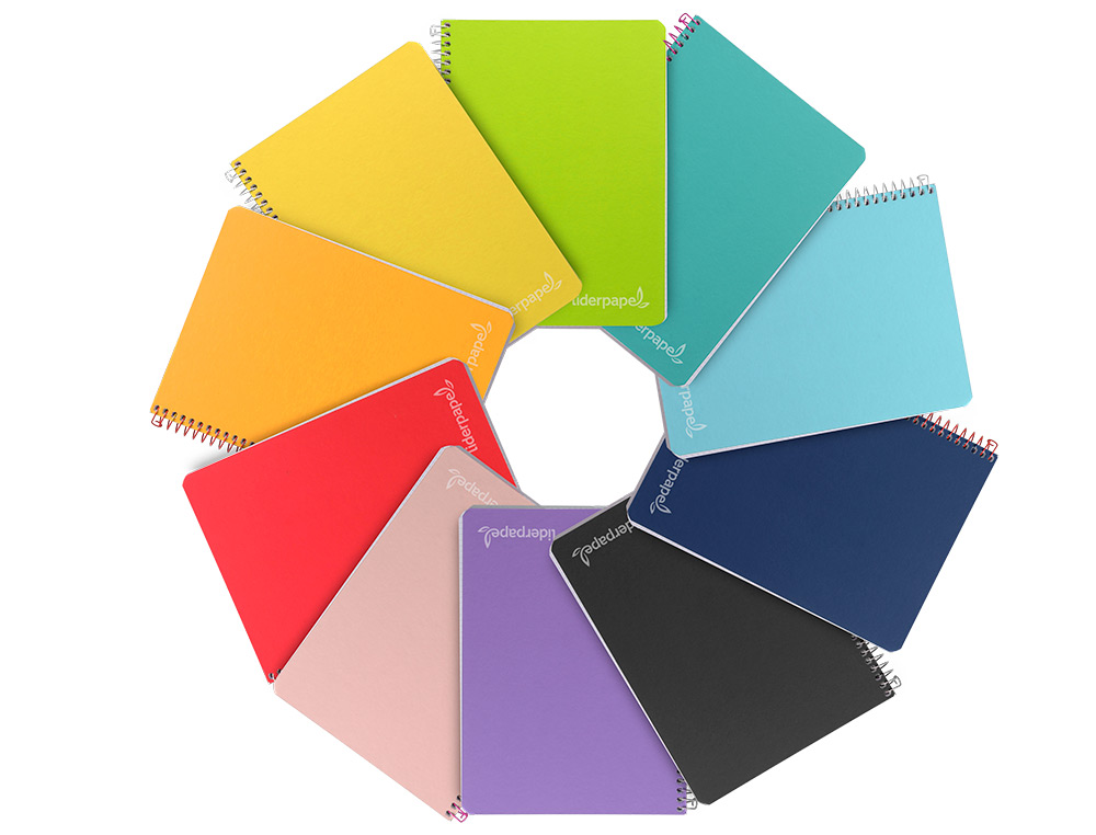 CUADERNO ESPIRAL LIDERPAPEL CUARTO WITTY TAPA DURA 80H 75GR CUADRO 4MM CON MARGEN COLORES SURTIDOS