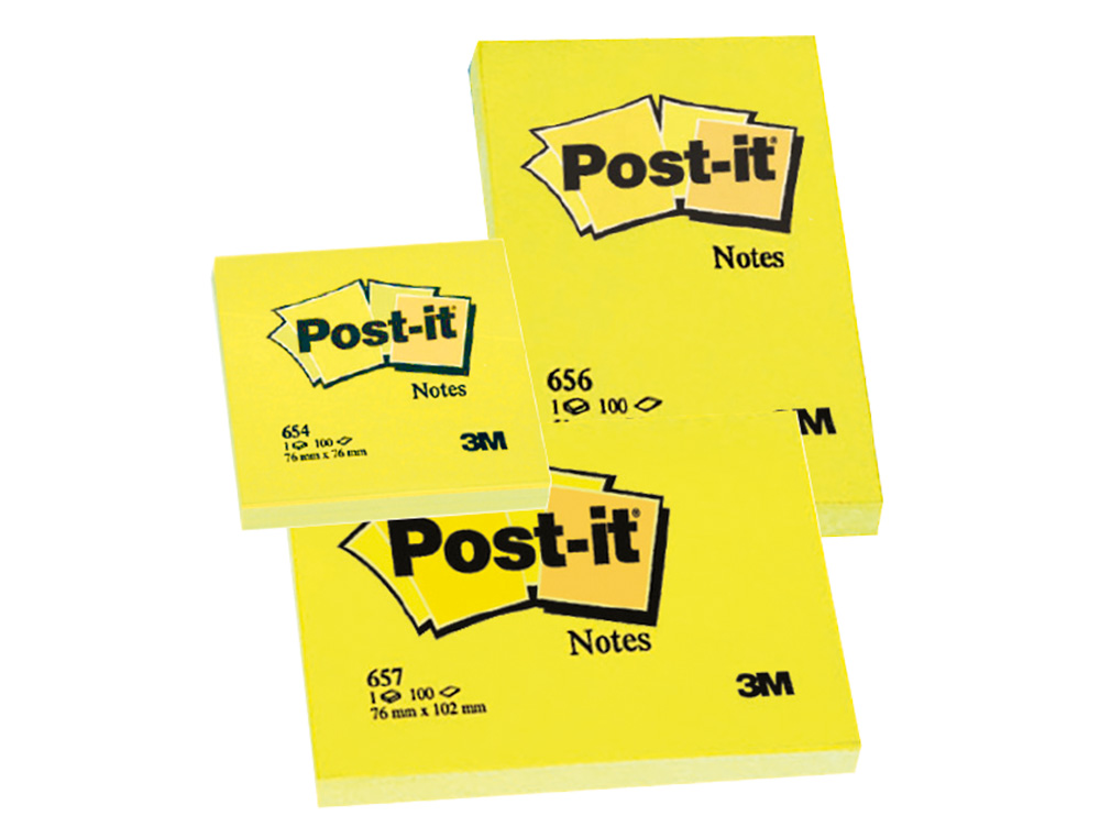 Bloc de notas adhesivas quita y pon post-it 50x38 mm con 100hojas 653e