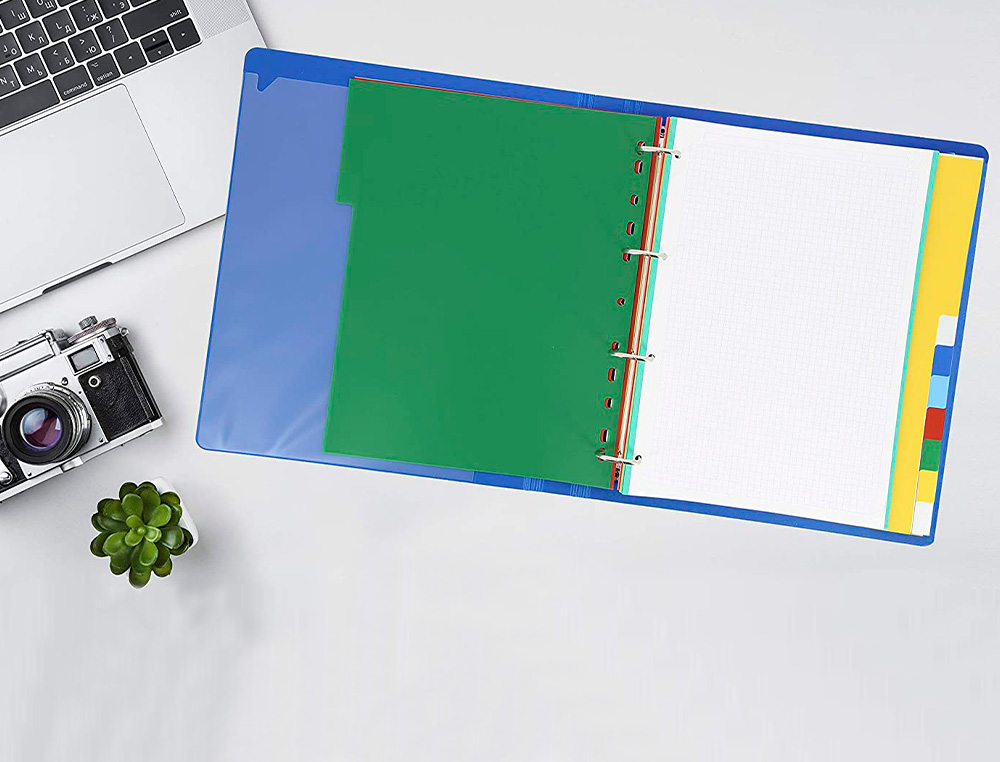SEPARADOR LIDERPAPEL PLASTICO JUEGO DE 5 SEPARADORES FOLIO 16 TALADROS