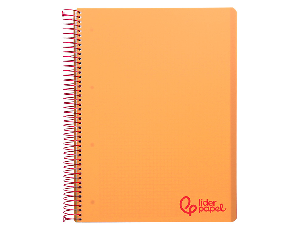 CADERNO ESPIRAL LIDERPAPEL WONDER MICRO DIN A4 CAPA PLASTICO 120 F 90 GR QUADRICULA 5 MM 5 BANDAS DE CORES 4 FUROS LARAN