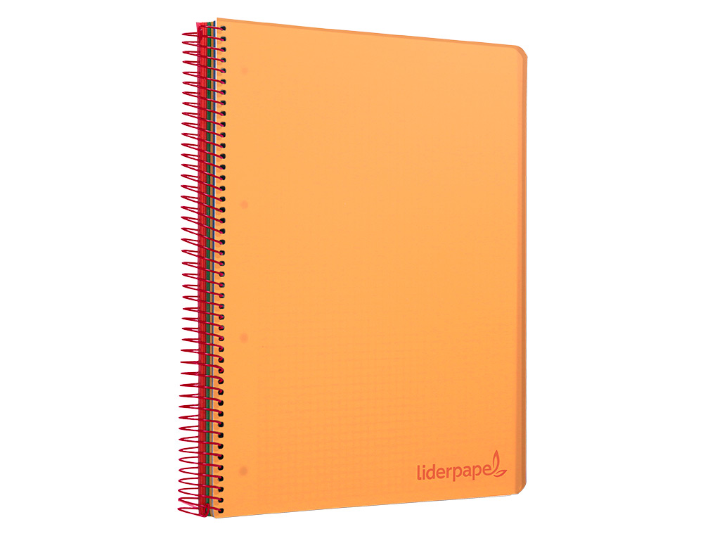 CADERNO ESPIRAL LIDERPAPEL WONDER MICRO DIN A4 CAPA PLASTICO 120 F 90 GR QUADRICULA 5 MM 5 BANDAS DE CORES 4 FUROS LARAN