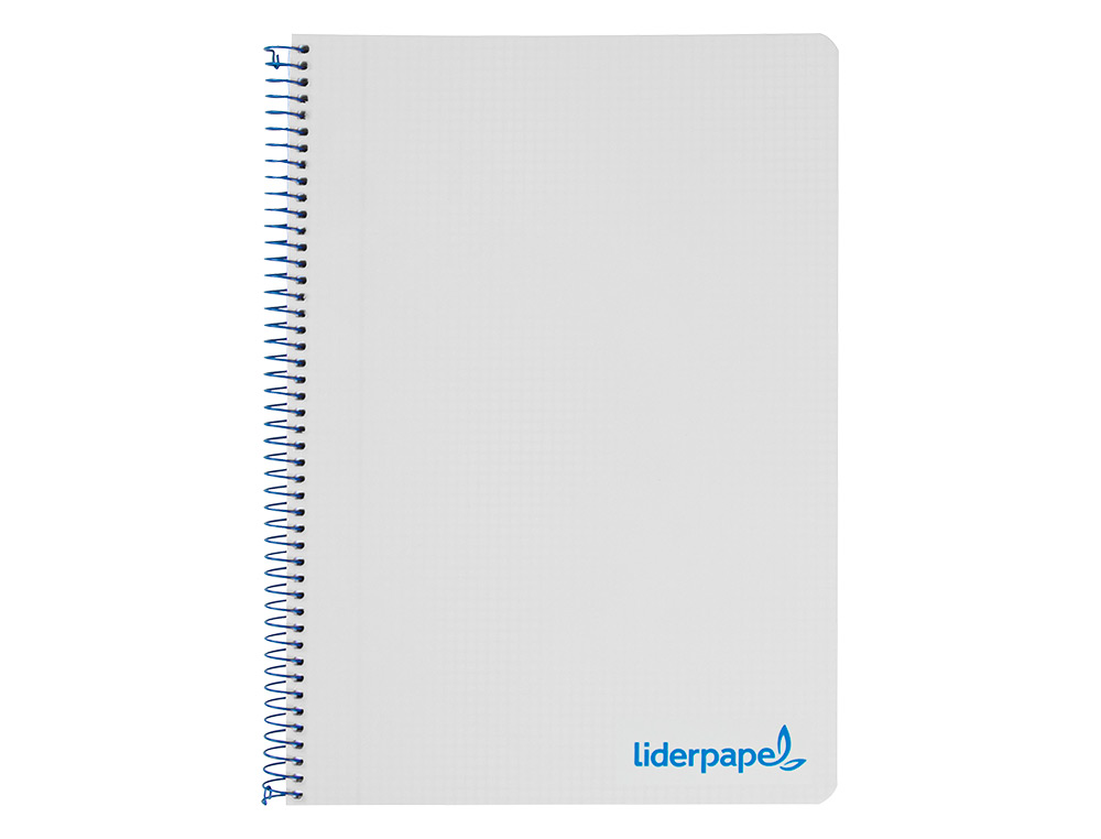 Cuaderno espiral liderpapel a4 wonder tapa plastico 80h 90gr cuadro 4mm con margen color gris