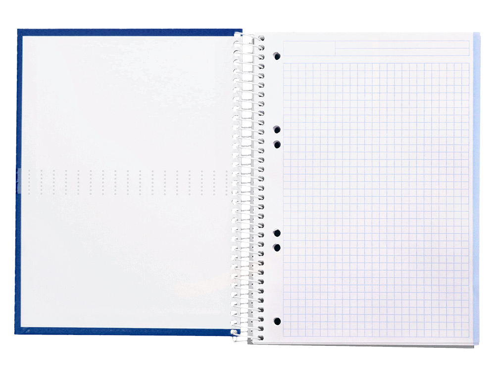 CADERNO ESPIRAL LIDERPAPEL CRAFTY MICRO DIN A5 CAPA FORRADA 120 F 90 GR QUADRICULA 5MM 5 BANDAS DE CORES 6 FUROS COR AZU