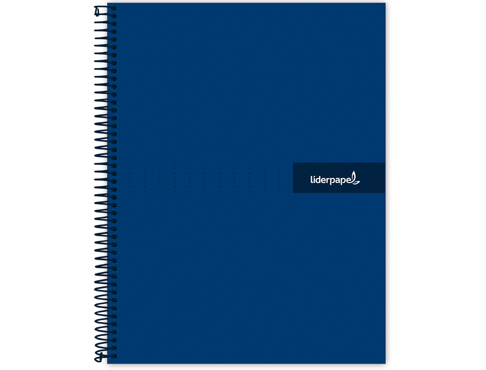 Cuaderno espiral liderpapel a5 micro crafty tapa forrada 120h 90 gr cuadro 5mm 5 bandas6 taladros color azul