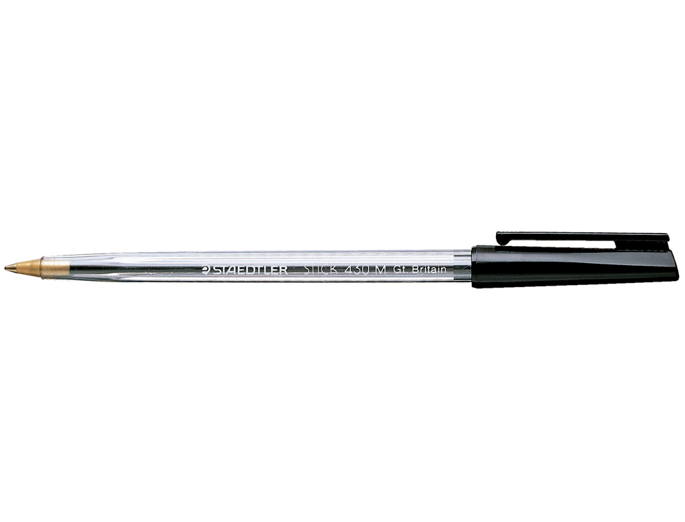 Boligrafo staedtler stick negro con capuchon