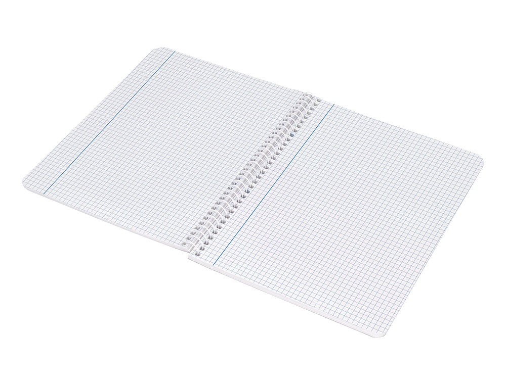 CUADERNO ESPIRAL LIDERPAPEL CUARTO WITTY TAPA DURA 80H 75GR CUADRO 4MM CON MARGEN COLOR AZUL MARINO