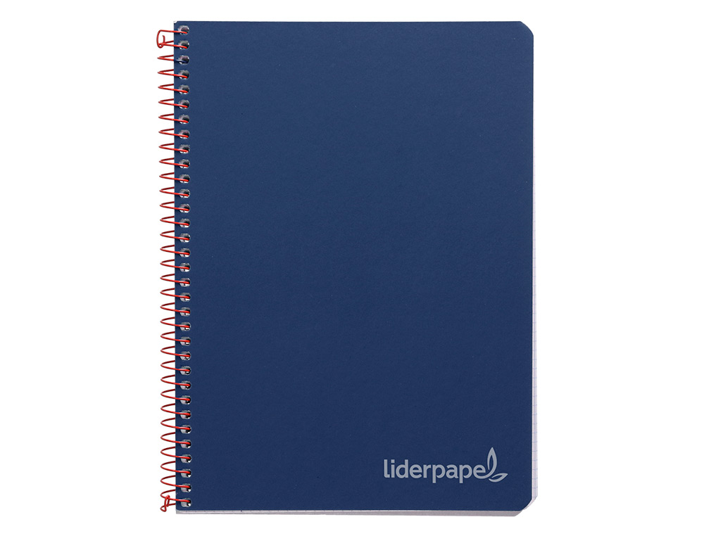 CUADERNO ESPIRAL LIDERPAPEL CUARTO WITTY TAPA DURA 80H 75GR CUADRO 4MM CON MARGEN COLOR AZUL MARINO
