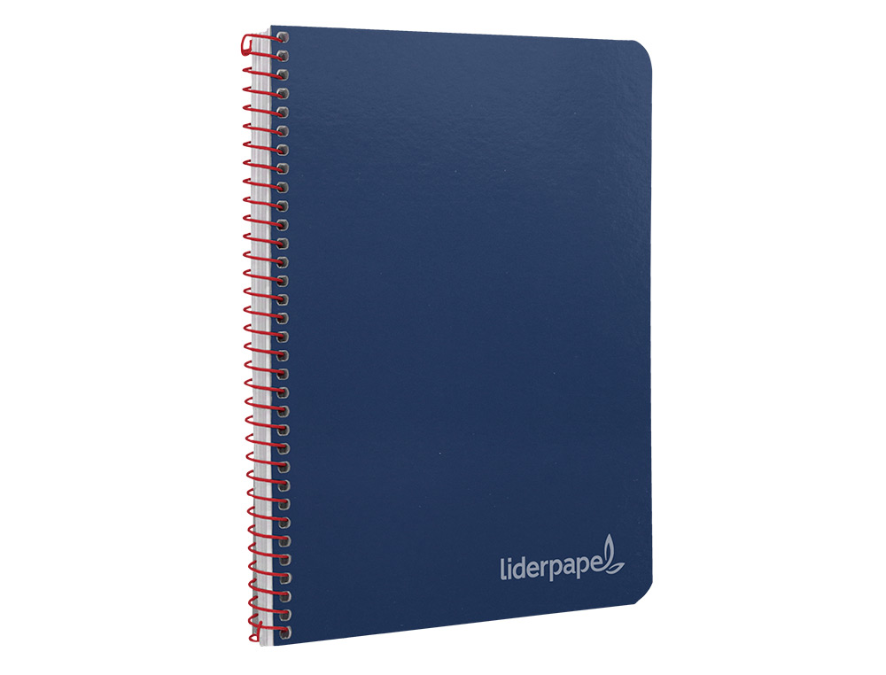 CUADERNO ESPIRAL LIDERPAPEL CUARTO WITTY TAPA DURA 80H 75GR CUADRO 4MM CON MARGEN COLOR AZUL MARINO