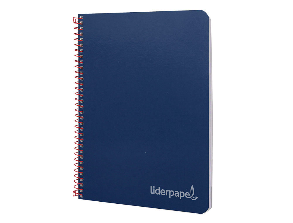 CUADERNO ESPIRAL LIDERPAPEL CUARTO WITTY TAPA DURA 80H 75GR CUADRO 4MM CON MARGEN COLOR AZUL MARINO