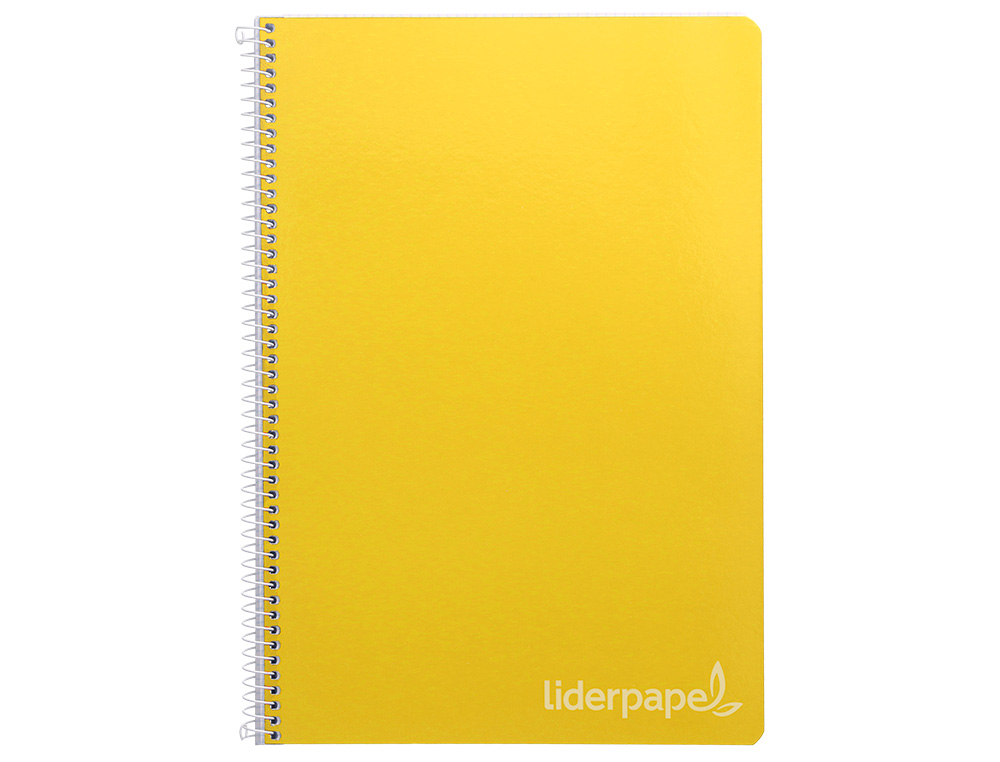 Cuaderno espiral liderpapel folio witty tapa dura 80h 75gr cuadro 4mm con margen color amarillo