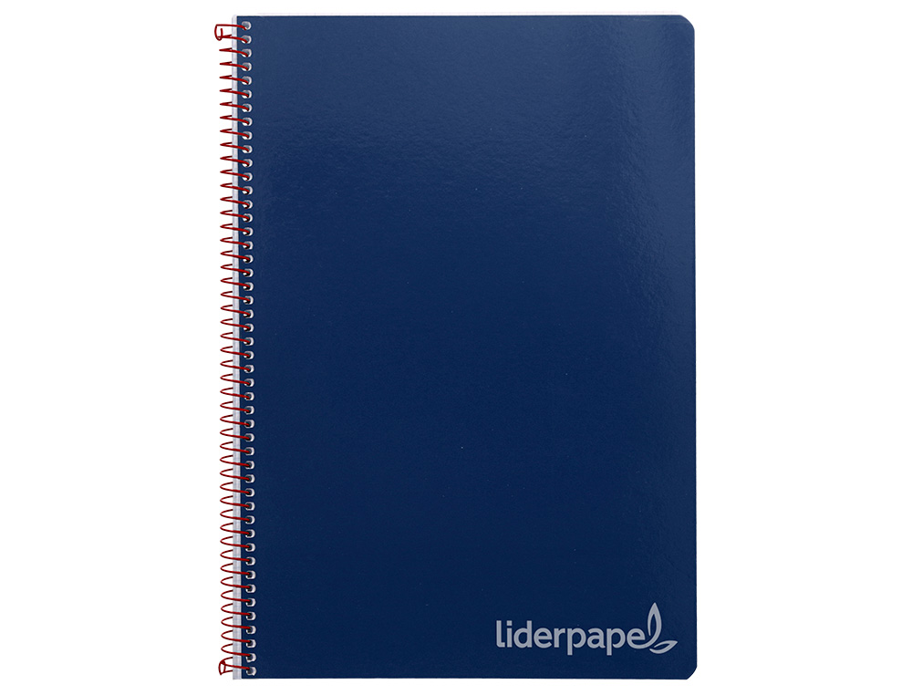 Cuaderno espiral liderpapel folio witty tapa dura 80h 75gr cuadro 4mm con margen color azul marino