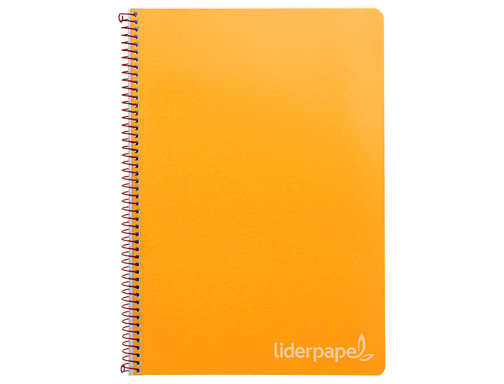 Cuaderno espiral liderpapel folio witty tapa dura 80h 75gr cuadro 4mm con margen color naranja