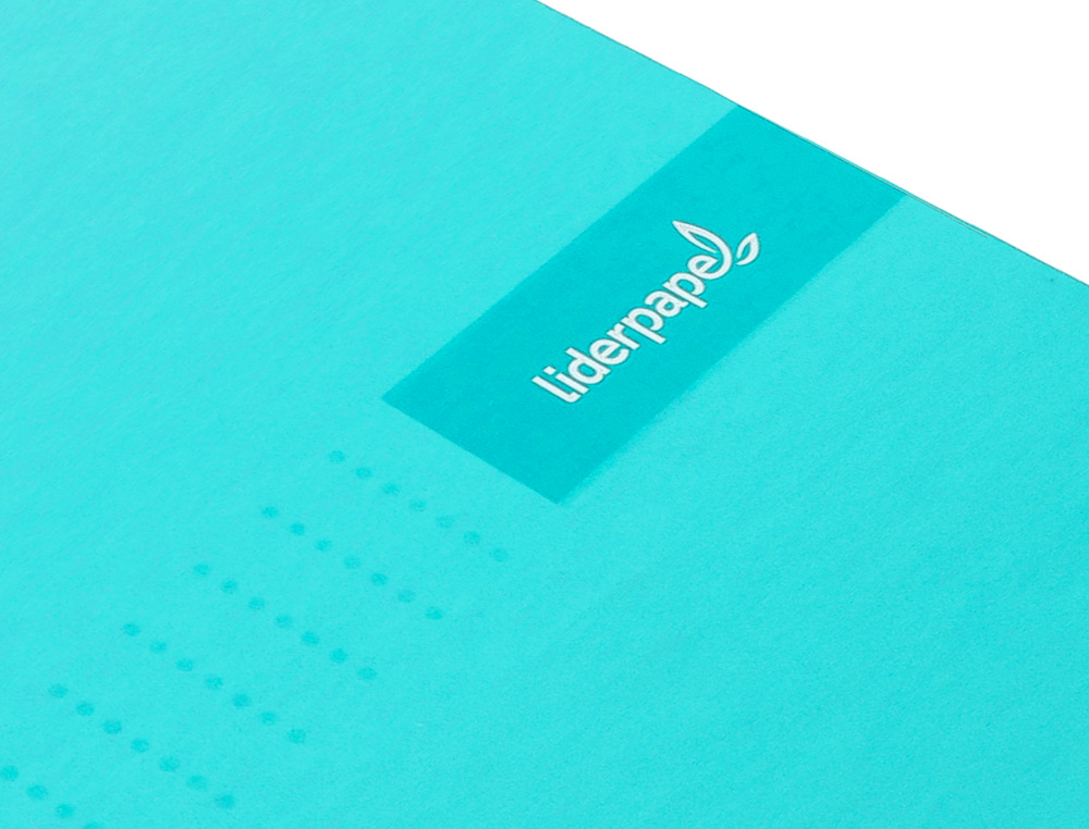 CUADERNO ESPIRAL LIDERPAPEL A4 CRAFTY TAPA FORRADA 80H 90 GR CUADRO 4MM CON MARGEN COLOR TURQUESA
