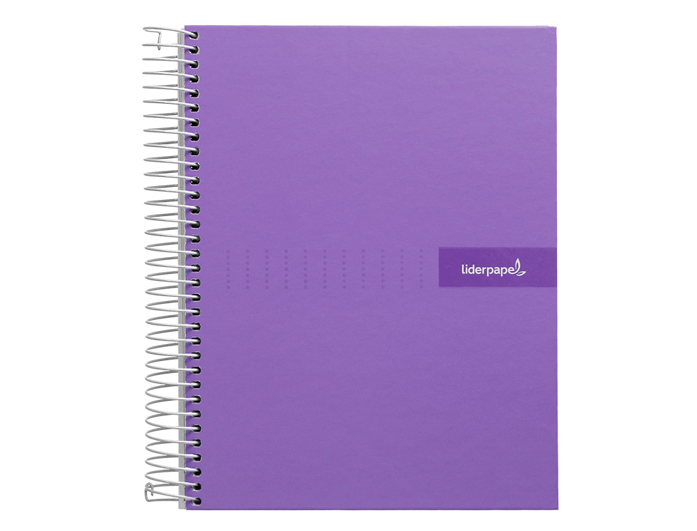 CUADERNO ESPIRAL LIDERPAPEL A4 CRAFTY TAPA FORRADA 80H 90 GR CUADRO 4MM CON MARGEN COLOR VIOLETA