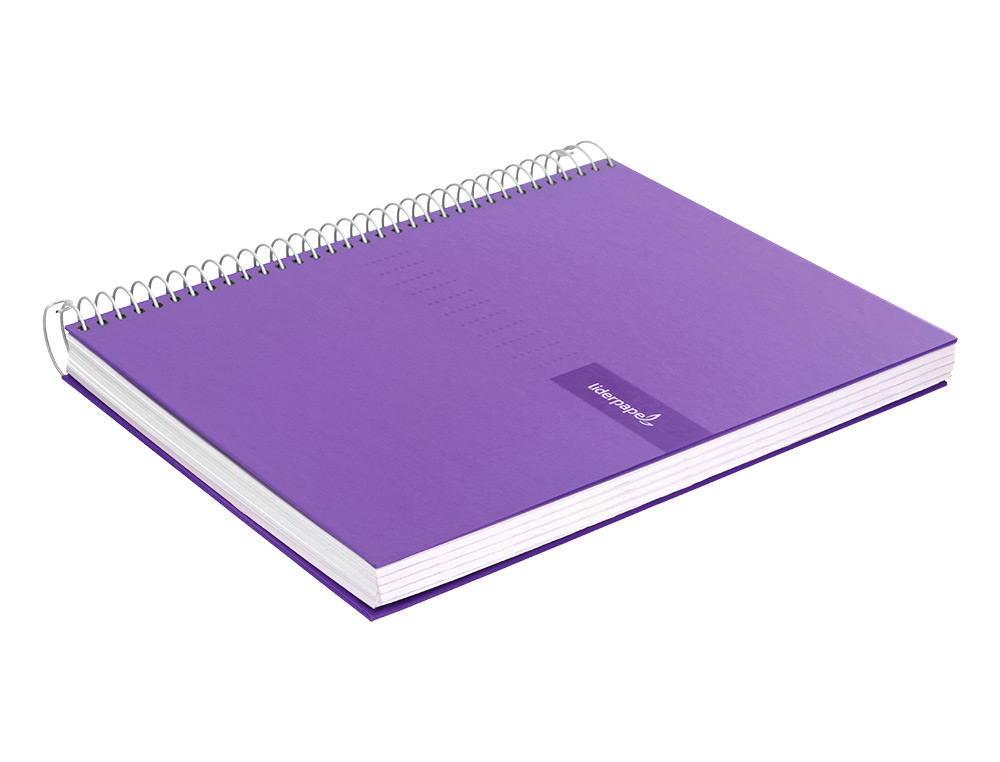 CUADERNO ESPIRAL LIDERPAPEL A4 CRAFTY TAPA FORRADA 80H 90 GR CUADRO 4MM CON MARGEN COLOR VIOLETA
