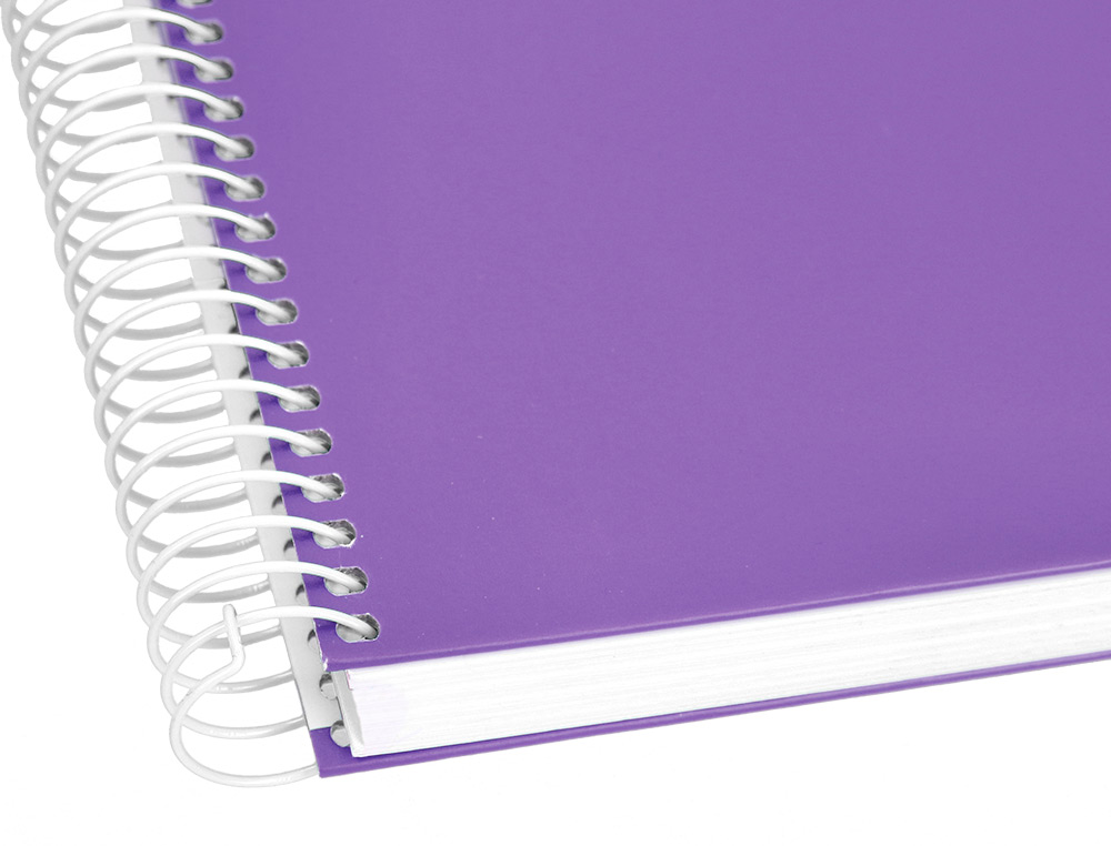 CUADERNO ESPIRAL LIDERPAPEL A4 CRAFTY TAPA FORRADA 80H 90 GR CUADRO 4MM CON MARGEN COLOR VIOLETA