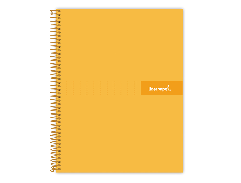 Cuaderno espiral liderpapel a4 micro crafty tapa forrada 120h 90 gr cuadro 5 mm 5 bandas 4 colores color naranja