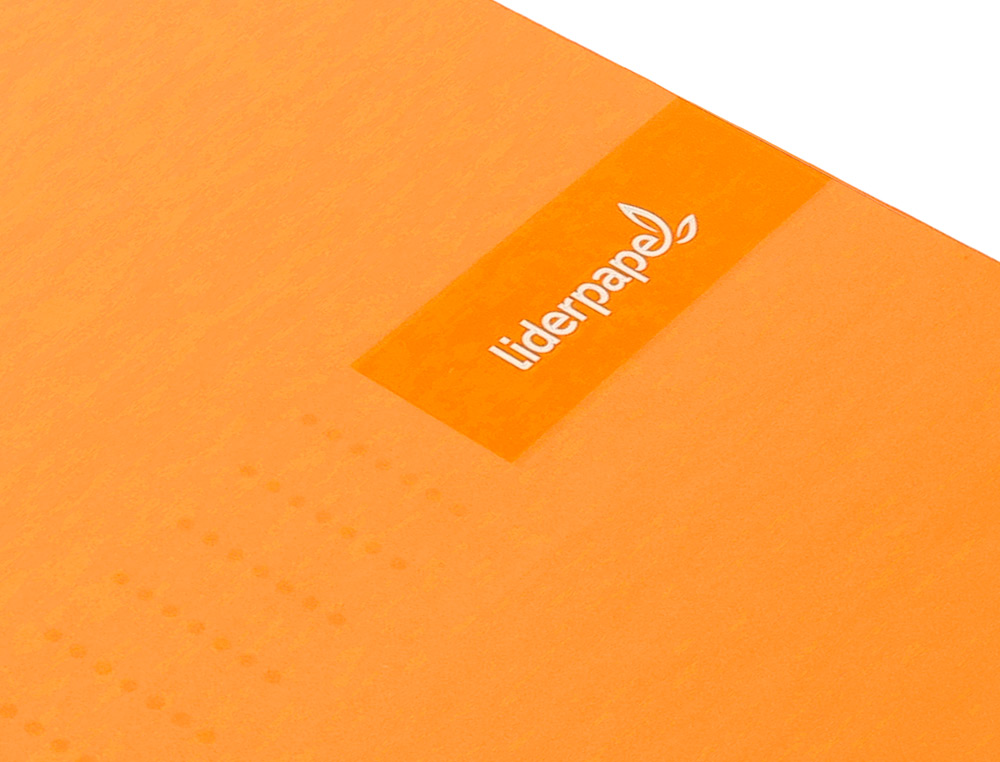 CUADERNO ESPIRAL LIDERPAPEL A4 MICRO CRAFTY TAPA FORRADA 120H 90 GR CUADRO 5MM 5 BANDAS 4 COLORES COLOR NARANJA