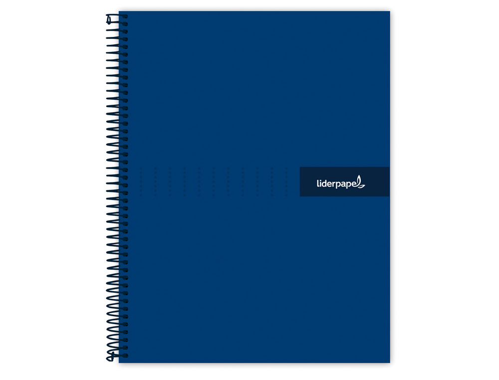 Cuaderno espiral liderpapel a4 micro crafty tapa forrada 120h 90 gr cuadro 5 mm 5 bandas 4 colores color azul