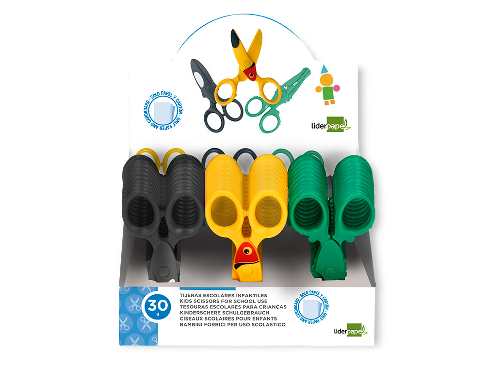 TIJERA LIDERPAPEL 12CM CORTA PAPEL Y CARTON UNIDAD
