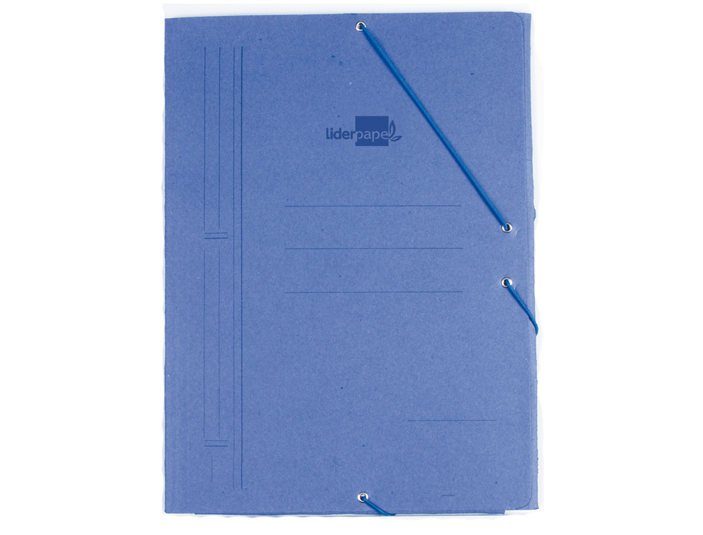 Carpeta liderpapel gomas octavo bolsa carton compacto azul