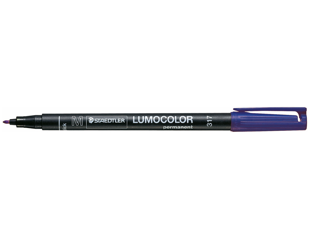 Rotulador staedtler lumocolor retroproyeccion punta de fibrapermanente 317-3 azul punta media redond