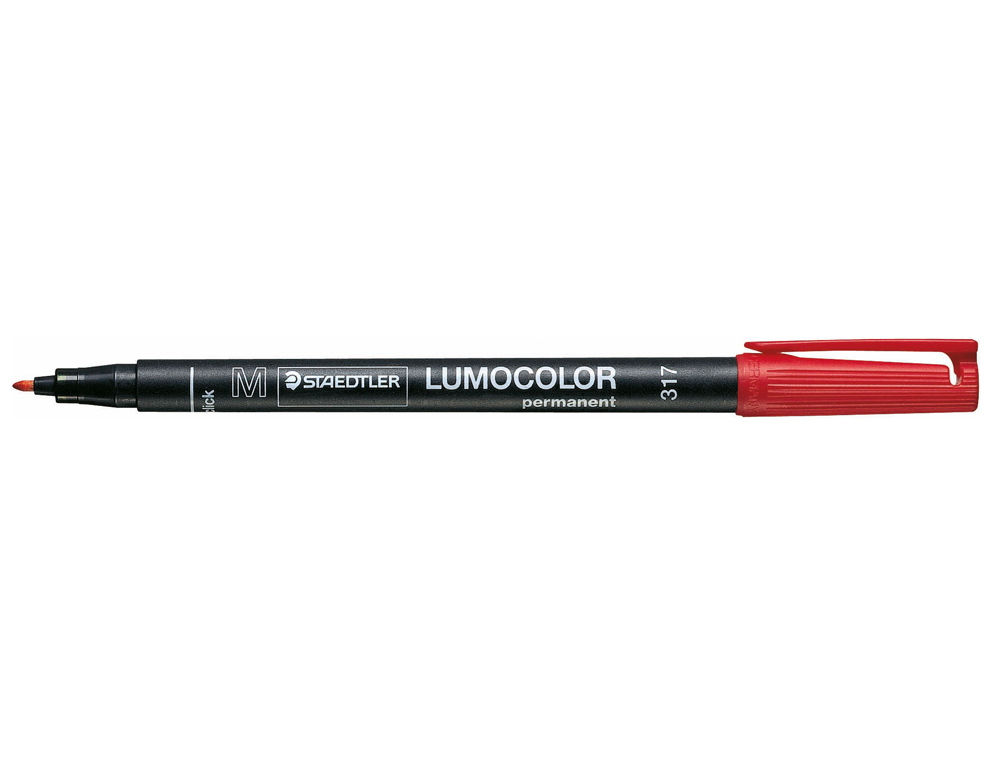 Rotulador staedtler lumocolor retroproyeccion punta de fibrapermanente 317-2 rojo punta media redond