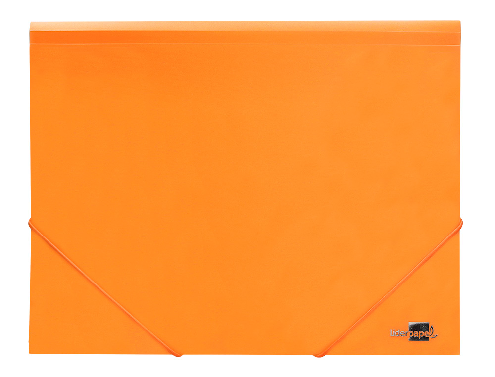 Carpeta liderpapel gomas solapas polipropileno din a4 naranja fluor opaco