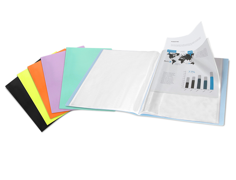 Liderpapel EC56 - Carpeta con fundas, encuadernada con espiral