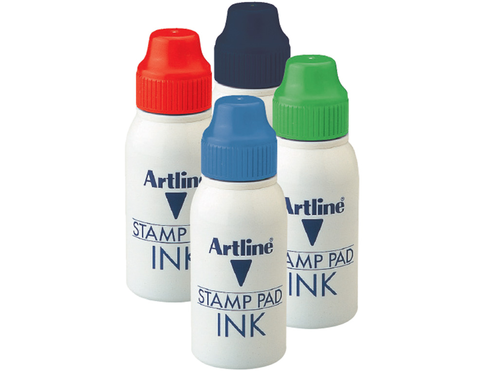 Tinta tampon artline azul bote 50 cc