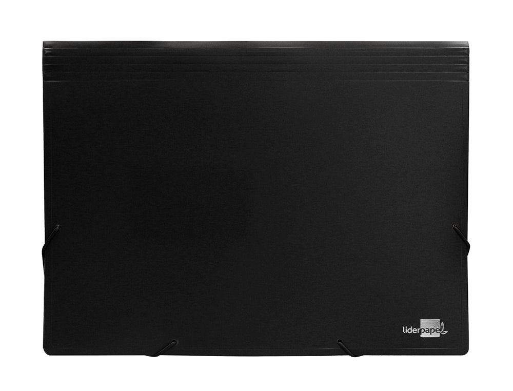 CARPETA LIDERPAPEL CLASIFICADOR FUELLE POLIPROPILENO DIN A4 NEGRO OPACO 13 DEPARTAMENTOS