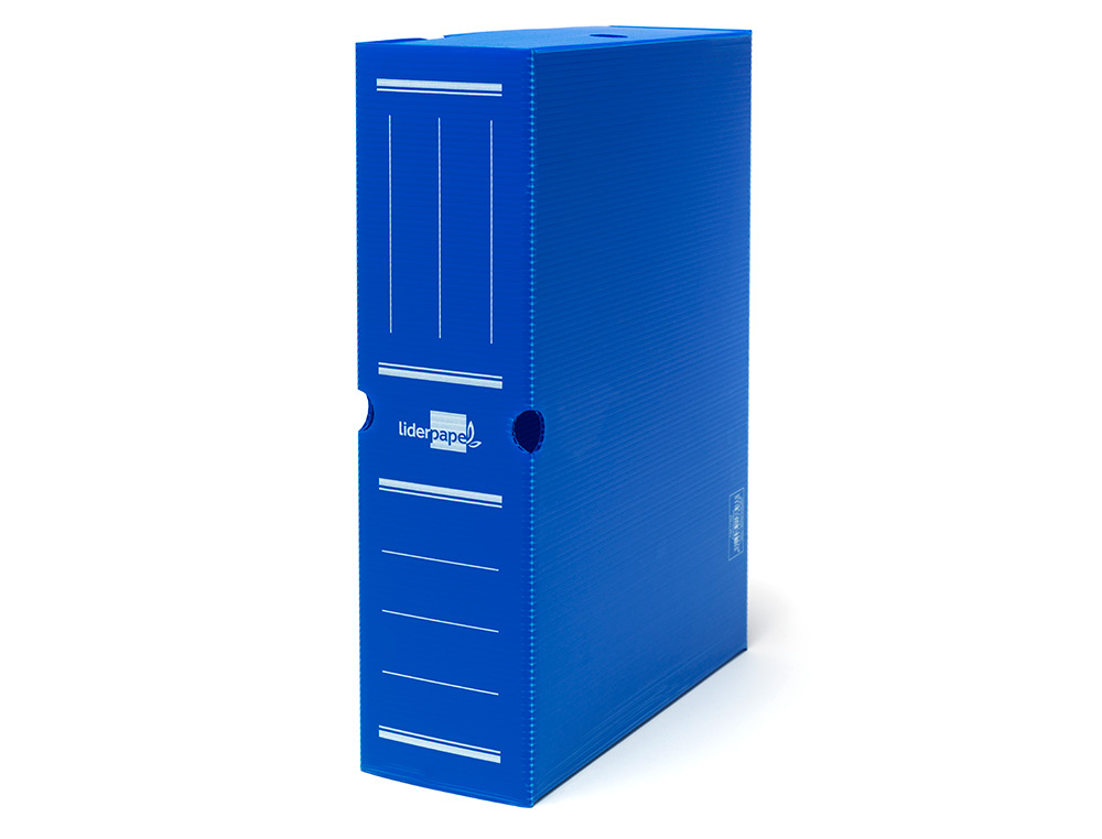 Caja archivo definitivo plastico liderpapel azul 387x275x105 mm