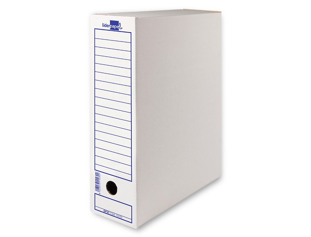 Caja archivo definitivo liderpapel ecouse carton 100% reciclado folio prolongado 388x275x116mm 340g/m2