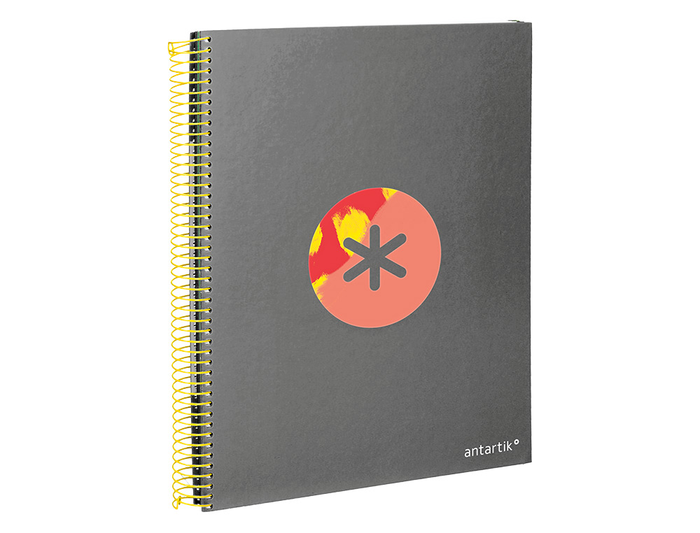 CUADERNO ESPIRAL LIDERPAPEL A4 MICRO ANTARTIK TAPA FORRADA120H 100 GR CUADRO 5 BANDA 4 TALADROS TRENDING NEGRO