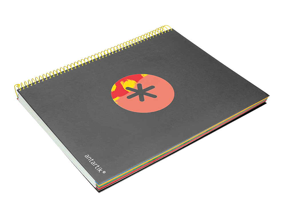 CUADERNO ESPIRAL LIDERPAPEL A4 MICRO ANTARTIK TAPA FORRADA120H 100 GR CUADRO 5 BANDA 4 TALADROS TRENDING NEGRO