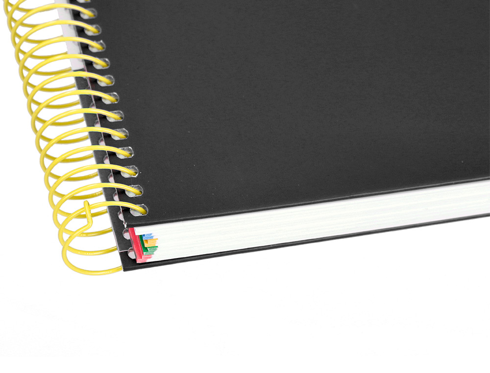 CUADERNO ESPIRAL LIDERPAPEL A4 MICRO ANTARTIK TAPA FORRADA120H 100 GR CUADRO 5 BANDA 4 TALADROS TRENDING NEGRO