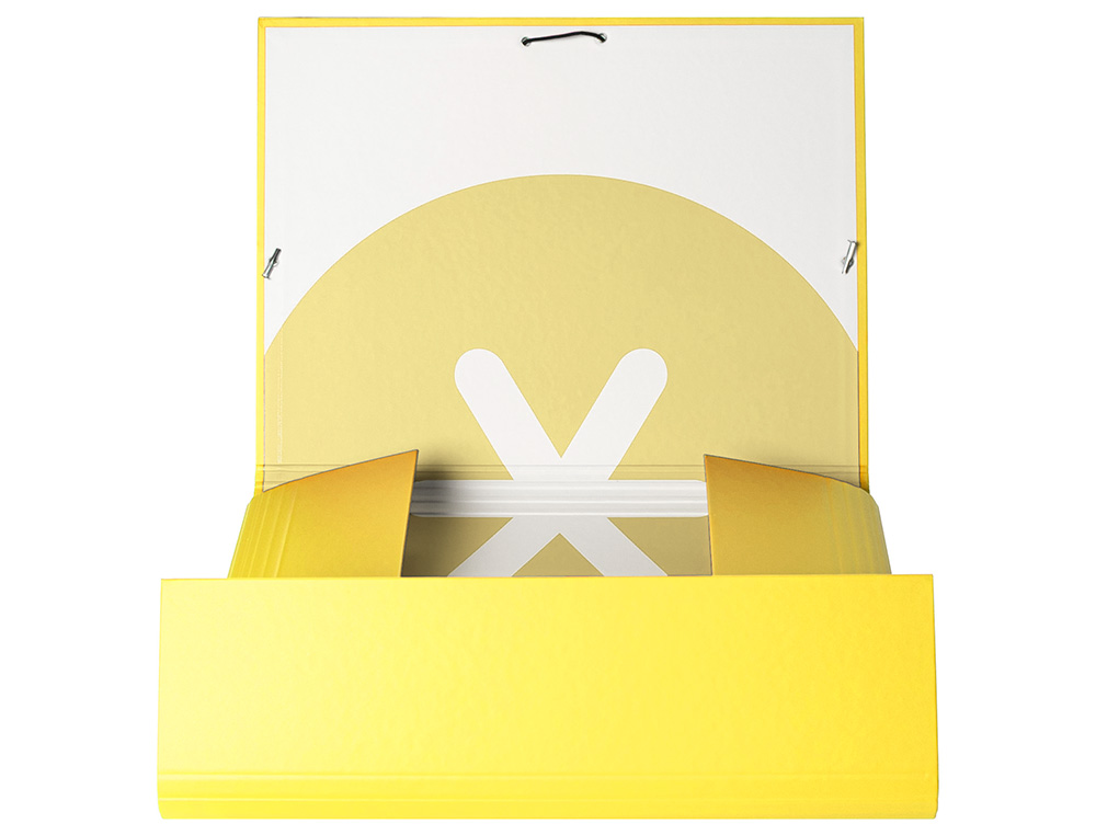 CARPETA LIDERPAPEL ANTARTIK GOMAS A4 3 SOLAPAS CARTON FORRADO TRENDING COLOR AMARILLO