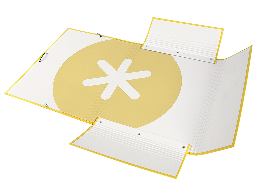 CARPETA LIDERPAPEL ANTARTIK GOMAS A4 3 SOLAPAS CARTON FORRADO TRENDING COLOR AMARILLO