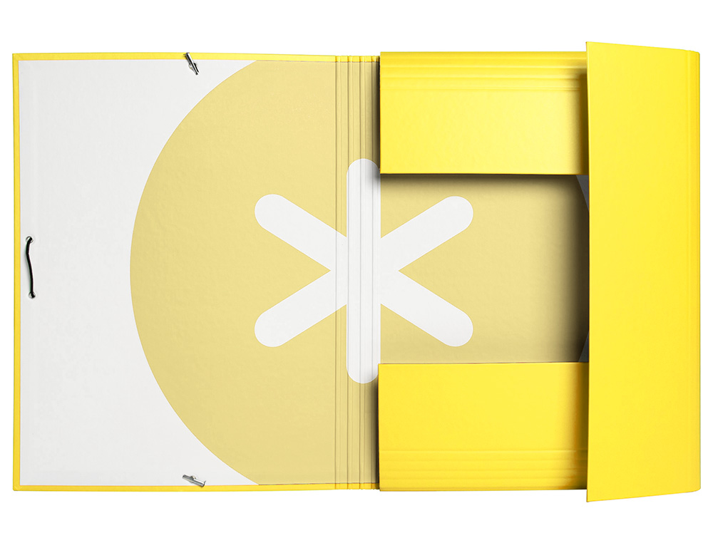 CARPETA LIDERPAPEL ANTARTIK GOMAS A4 3 SOLAPAS CARTON FORRADO TRENDING COLOR AMARILLO
