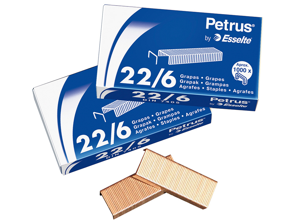 Grapas petrus nº 26/6 galvanizada caja de 1000 unidades