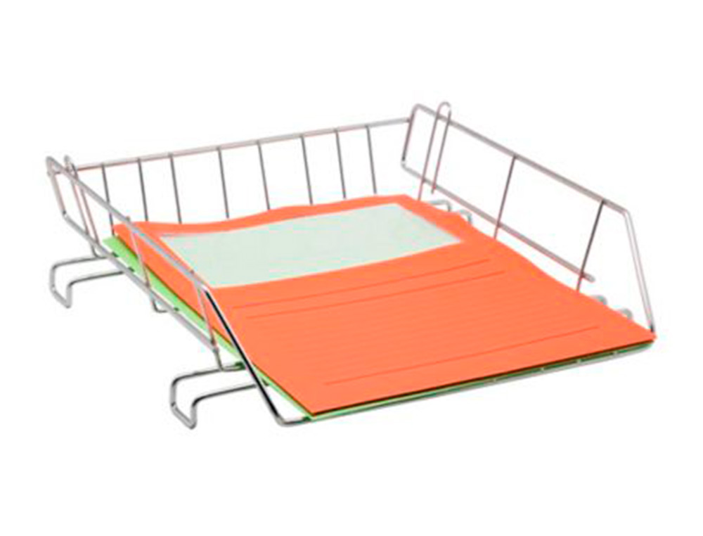 BANDEJA SOBREMESA METALICA Q-CONNECT CROMADA 370X275 MM