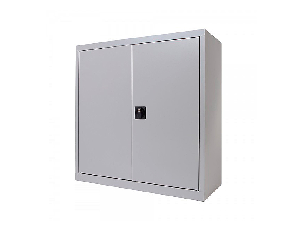 Armario metalico rocada dos puertas batientes incluye una balda 80x70x45 cm acabado ac00 gris/gris