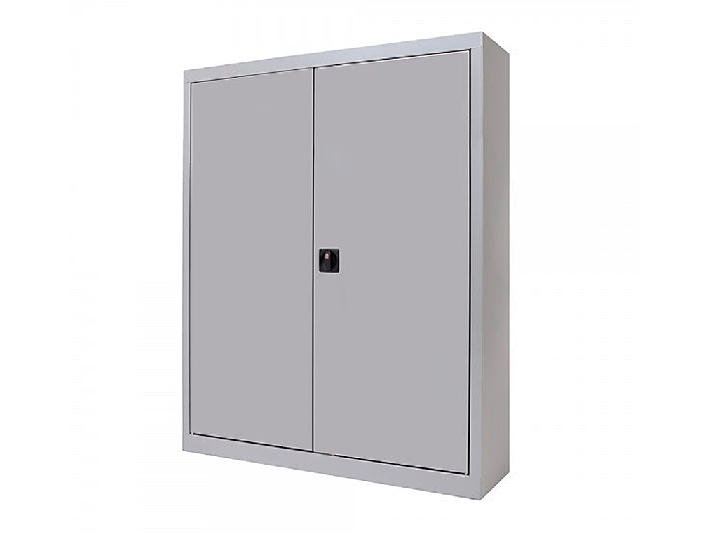 Armario metalico rocada dos puertas batientes incluye dos balda 102x105x45 cm acabado ac00 gris/gris