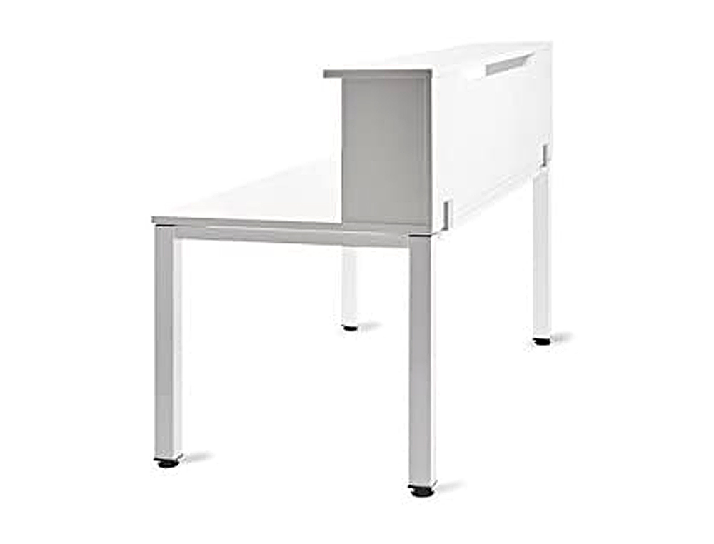 Mostrador de altillo rocada valido para mesas work metal executive 120x30x40 cm acabado aw04 blanco/blanco