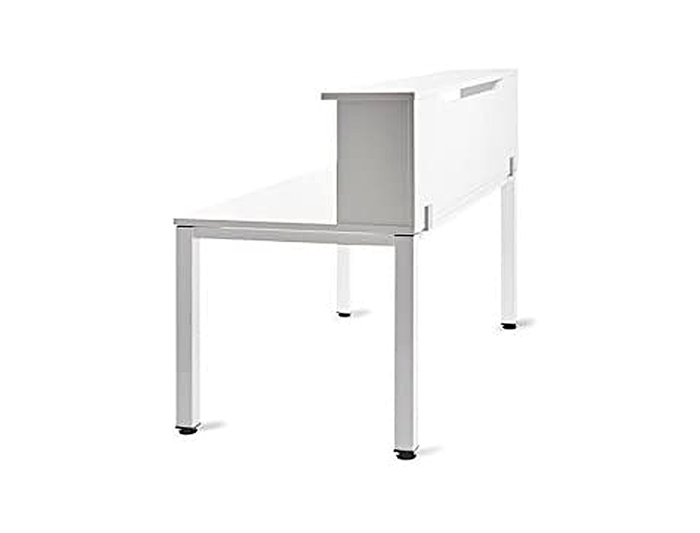 Mostrador de altillo rocada valido para mesas work metal executive 160x30x40 cm acabado aw04 blanco/blanco