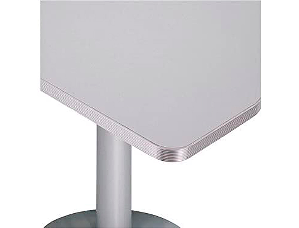 Mesa de reunion rocada meeting 3006ab02 estructura madera gris aluminio en aspas tablero madera gris 120 cm